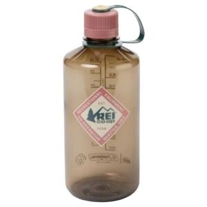 REI Co-op Nalgene Sustain Graphic Narrow-Mouth Water Bottle, 32fl.oz/1 Lit, Tan.